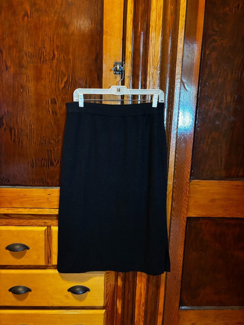 Charter Club Cashmere Solid Black Pencil Skirt Size Medium